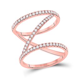 1/2 CTW Womens Round Diamond Negative-Space Fashion Ring 14kt Rose Gold - REF-51X2T
