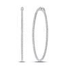 Image 1 : 2 & 1/5 CTW Womens Round Diamond Hoop Earrings 14kt White Gold - REF-231W7H