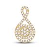 Image 1 : 1/4 CTW Womens Round Diamond Cluster Pendant 14kt Yellow Gold - REF-34Y3N