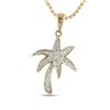 Image 1 : 1/10 CTW Womens Round Diamond Palm Tree Nautical Pendant 10kt Yellow Gold - REF-10F9W
