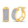 Image 1 : 1/4 CTW Womens Round Diamond Huggie Earrings 10kt Yellow Gold - REF-23T3V