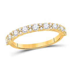 3/4 CTW Womens Round Diamond Single Row Band Ring 10kt Yellow Gold - REF-54X5T