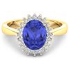 Image 3 : Natural 2.49 CTW Tanzanite & Diamond Ring 14K Yellow Gold - REF-50W2X