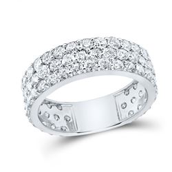 3 CTW Womens Round Diamond Pave Band Ring 14kt White Gold - REF-129N5A