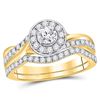 Image 1 : 1 CTW Round Diamond Bridal Wedding Ring 14kt Yellow Gold - REF-109W2H