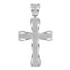 Image 1 : 1 & 1/2 CTW Mens Round Diamond Flared Roman Cross Charm Pendant 10kt White Gold - REF-133N5A