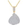 Image 1 : 1 CTW Mens Round Diamond Allah Islam Charm Pendant 14kt Yellow Gold - REF-109Y2N