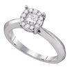 Image 1 : 1/2 CTW Princess Diamond Cluster Bridal Wedding Engagement Ring 14kt White Gold - REF-94W6H