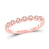 Image 1 : 1/10 CTW Womens Round Diamond Dot Stackable Band Ring 14kt Rose Gold - REF-20R5X