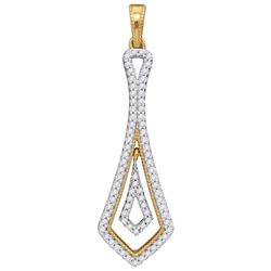 1/4 CTW Womens Round Diamond Geometric Fashion Pendant 10kt Yellow Gold - REF-21F8W