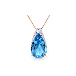 Genuine 6 ctw Blue Topaz Necklace 14KT Rose Gold - REF-28W3Y