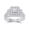 Image 1 : 1 CTW Princess Diamond Bridal Wedding Ring 14kt Two-tone Gold - REF-143A2M