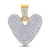 Image 1 : 5/8 CTW Mens Round Diamond Bubble V Letter Charm Pendant 10kt Yellow Gold - REF-32H7R