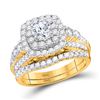 Image 1 : 2 CTW Round Diamond Bridal Wedding Ring 14kt Yellow Gold - REF-295H8R