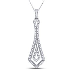 1/4 CTW Womens Round Diamond Geometric Fashion Pendant 10kt White Gold - REF-21R8X