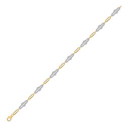 3/4 CTW Womens Round Diamond Link Fashion Bracelet 10kt Yellow Gold - REF-47W6H