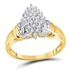 Image 1 : 1/4 CTW Womens Round Diamond Oval Cluster Ring 10kt Yellow Gold - REF-24Y7N