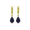 Image 1 : Genuine 17.7 ctw Sapphire & Diamond Earrings 14KT Yellow Gold - REF-42N6R