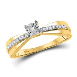 1/5 CTW Womens Round Diamond Solitaire Bridal Wedding Engagement Ring 10kt Yellow Gold - REF-23T3V