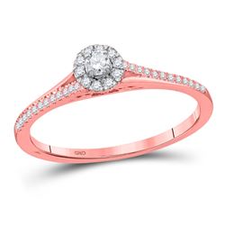 1/5 CTW Round Diamond Solitaire Bridal Wedding Engagement Ring 10kt Rose Gold - REF-19H3R