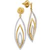 Image 1 : 1/2 CTW Womens Round Diamond Marquise Dangle Earrings 10kt Yellow Gold - REF-40H8R
