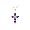 Image 1 : Genuine 1.75 ctw Amethyst & Diamond Necklace 14KT Yellow Gold - REF-39K8V