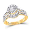 Image 1 : 1 CTW Round Diamond Bridal Wedding Ring 14kt Yellow Gold - REF-126M2F
