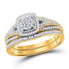 Image 1 : 1/3 CTW Round Diamond Bridal Wedding Ring 10kt Yellow Gold - REF-34Y3N