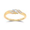 Image 1 : 1/10 CTW Womens Round Diamond 3-stone Promise Ring 10kt Yellow Gold - REF-22X5T