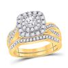 Image 1 : 1 CTW Round Diamond Bridal Wedding Ring 14kt Yellow Gold - REF-156R7X