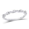 Image 1 : 1/10 CTW Womens Round Diamond 5-Stone Stackable Band Ring 14kt White Gold - REF-16Y4N