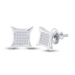 1/3 CTW Womens Princess Diamond Square Kite Stud Earrings 14kt White Gold - REF-20X5T