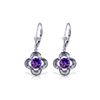 Image 1 : Genuine 1.10 ctw Amethyst Earrings 14KT White Gold - REF-37H7X