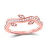 Image 1 : 1/6 CTW Womens Round Diamond Vine Stackable Band Ring 10kt Rose Gold - REF-21R8X