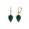 Genuine 25.7 ctw Green Sapphire Corundum Earrings 14KT Rose Gold - REF-37V7W