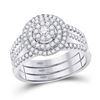 3/4 CTW Round Diamond Bridal Wedding Ring 14kt White Gold - REF-102X3T