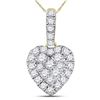 Image 1 : 1/3 CTW Womens Round Diamond Heart Pendant 14kt Yellow Gold - REF-27T3V
