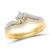Image 1 : 1/5 CTW Round Diamond Bridal Wedding Ring 10kt Yellow Gold - REF-33Y3N