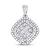 Image 1 : 1/3 CTW Womens Baguette Diamond Kite Set 14kt White Gold - REF-34T3V