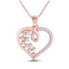 Image 1 : 1/8 CTW Womens Round Diamond Scattered Heart Pendant 10kt Rose Gold - REF-12W2H