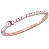 Image 1 : 1/8 CTW Womens Round Diamond Stackable Band Ring 14kt Rose Gold - REF-16T4V