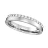 Image 1 : 1/4 CTW Womens Machine-Set Round Diamond Wedding Band Ring 14kt White Gold - REF-40W8H