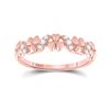 Image 1 : 1/8 CTW Womens Round Diamond Flower Band Ring 10kt Rose Gold - REF-17H6R