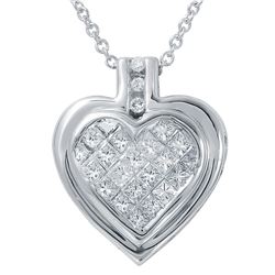 0.50 CTW Diamond Necklace 14K White Gold - REF-49X9R