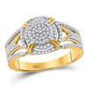 Image 1 : 1/3 CTW Womens Round Diamond Circle Cluster Ring 10kt Yellow Gold - REF-30V7Y