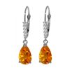 Image 1 : Genuine 3.15 ctw Citrine & Diamond Earrings 14KT White Gold - REF-44K3V