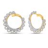 Image 1 : 1 & 1/2 CTW Womens Round Diamond Hoop Earrings 14kt Yellow Gold - REF-119Y4N