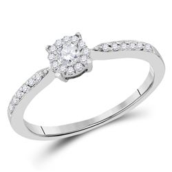 1/4 CTW Round Diamond Solitaire Bridal Wedding Engagement Ring 10kt White Gold - REF-24H5R
