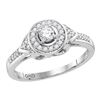 Image 1 : 1/3 CTW Round Diamond Solitaire Bridal Wedding Engagement Ring 10kt White Gold - REF-45M2F