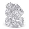 Image 1 : 2 & 7/8 CTW His Hers Round Diamond Halo Matching Wedding Set 14kt White Gold - REF-272W6H